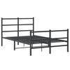 vidaXL Bettgestell mit Kopf- und Fu&szlig;teil Metall Schwarz 120x200 cm
