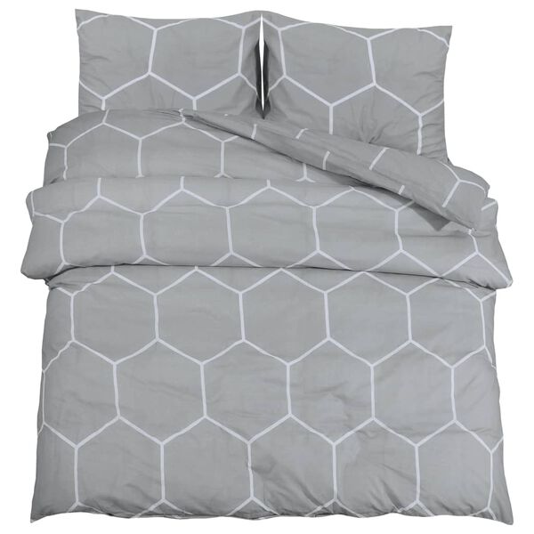 vidaXL Bettw&auml;sche-Set Grau 200x220 cm Baumwolle