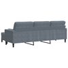 vidaXL 3-Sitzer-Sofa mit Hocker Dunkelgrau 210 cm Samt