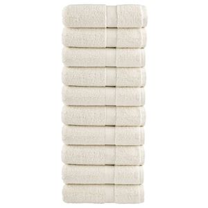 vidaXL Premium Waschhandt&uuml;cher SOLUND 10 St&uuml;ck Creme 30x30 cm 600 g/m&sup2;
