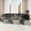 vidaXL Garten-Sofa-Set mit Speicher 9 pcs Hellgrau Poly Rattan
