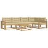 vidaXL Outdoor-Sofagarnitur 6 Stk. Wei&szlig; und Beige Polyester