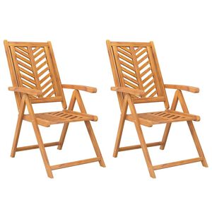 vidaXL Gartenst&uuml;hle Verstellbar 2 Stk. Massivholz Akazie