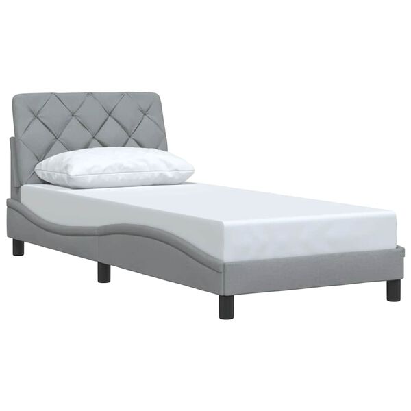 vidaXL Bettgestell ohne Matratze Hellgrau 90x190 cm Stoff