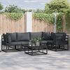 vidaXL Gartensofa-set mit Kissen 5 pcs Schwarz Aluminium