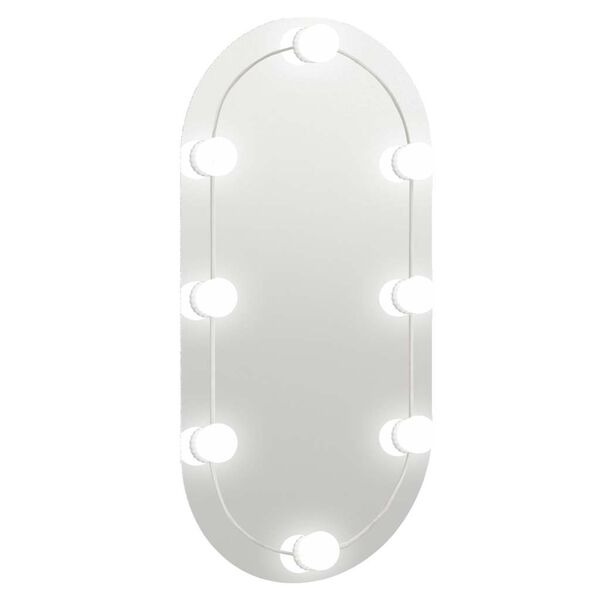 vidaXL Spiegel mit LED-Leuchten 80x40 cm Glas Oval