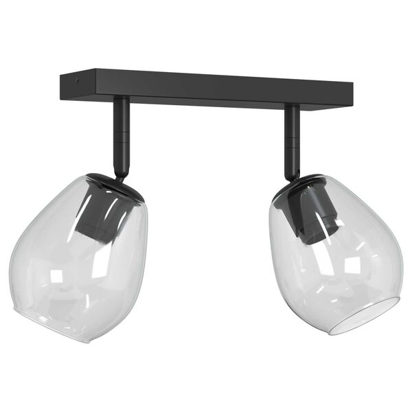 vidaXL Deckenstrahler Schwarz 33 x 13 x 26 cm Glas und Metall