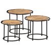 vidaXL Satztische 3 Stk. Raues Massivholz Mango
