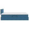vidaXL Bett mit Stauraum und LED mit Matratze Blau 120 x 190 cm Samt