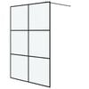 vidaXL Duschwand f&uuml;r Begehbare Dusche Schwarz 140x195 cm Matt ESG-Glas