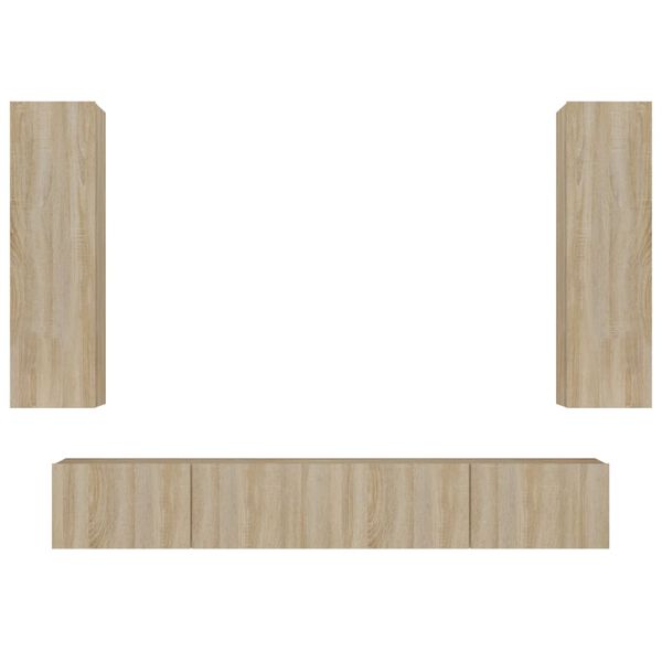 vidaXL 4-tlg. TV-Schrank-Set Sonoma-Eiche Holzwerkstoff