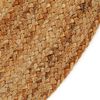 vidaXL Teppich Geflochten mit Quasten 90 cm Jute Rund