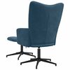 vidaXL Relaxsessel mit Hocker Blau Samt