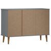 vidaXL Sideboard MOLDE Grau 113x40x80 cm Massivholz Kiefer