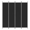vidaXL 4-tlg. Paravent Schwarz 200x220 cm Stoff