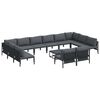vidaXL Gartensofa-set mit Kissen 13 pcs Schwarz Stahl