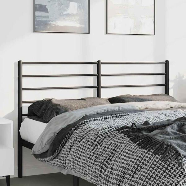 vidaXL Kopfteil Metall Schwarz 135 cm