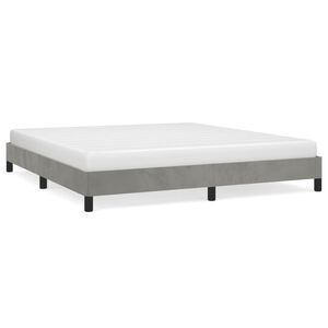 vidaXL Bettgestell ohne Matratze Hellgrau 180x200 cm Samt