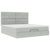 vidaXL Ottoman-Bett mit Matratzen Hellgrau 200x200 cm Samt