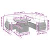 vidaXL 7-tlg. Garten-Sofagarnitur mit Kissen Grau Poly Rattan