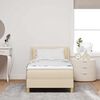 vidaXL Boxspringbett mit Matratze Creme 200 x 100 cm Polyester