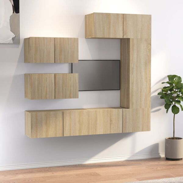 vidaXL 6-tlg. TV-Schrank-Set Sonoma-Eiche Holzwerkstoff