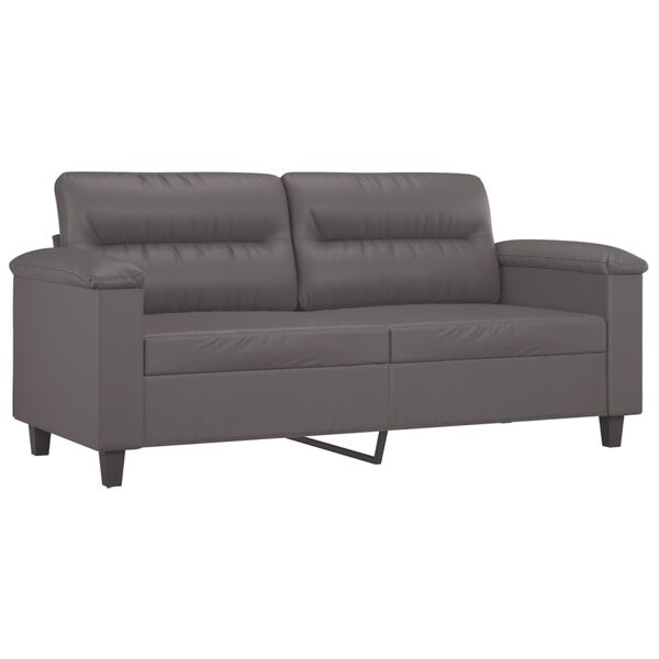 vidaXL 2-Sitzer-Sofa Grau 140 cm Kunstleder