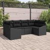 vidaXL Gartensofa-set mit Speicher 6 pcs Schwarz Poly-Rattan