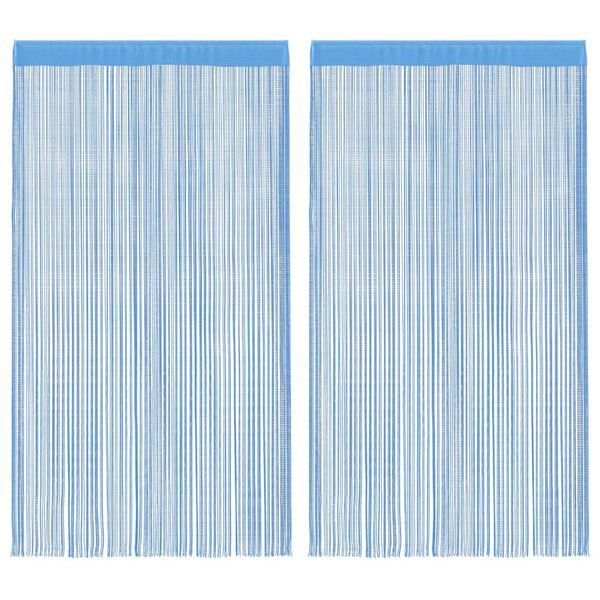 vidaXL Fadenvorh&auml;nge 2 Stk. Hellblau 140x250 cm