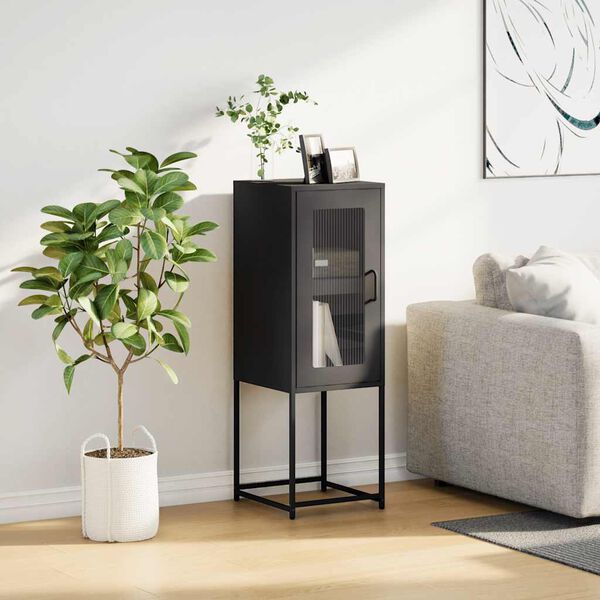 vidaXL Sideboard Schwarz 36x39x107 cm Kaltgewalzter Stahl