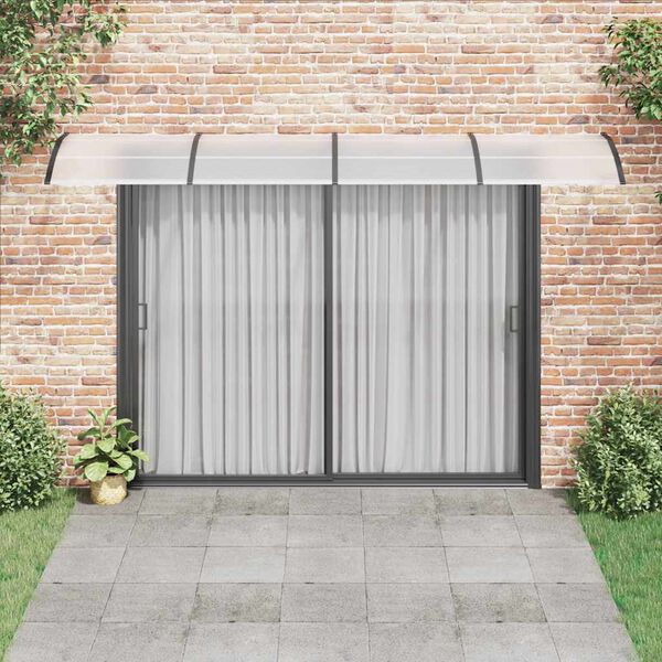vidaXL T&uuml;rvordach Schwarz 400x100 cm Polycarbonat