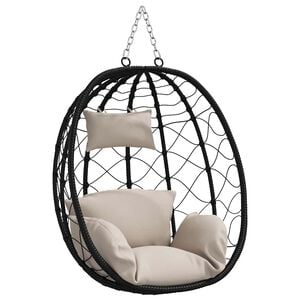 vidaXL H&auml;ngendes Ei-Stuhl Poly-Rattan 91,5 x 54,5 x 107 cm Taupe
