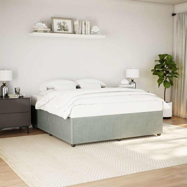vidaXL Bettgestell ohne Matratze Hellgrau 180x200 cm Samt