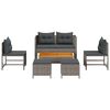 vidaXL Garten-Sofa-Set 6 pcs Grau und Dunkelgrau Poly-Rattan