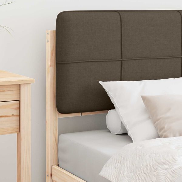 vidaXL Bettgestell mit gepolstertem Kopfteil Taupe 90 x 190 cm
