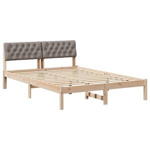 vidaXL Bettgestell Braun und Taupe 160 x 200 cm Massivholz Kiefer