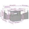 vidaXL Gartensofa-set mit Kissen 5 pcs Schwarz und Creme Poly-Rattan