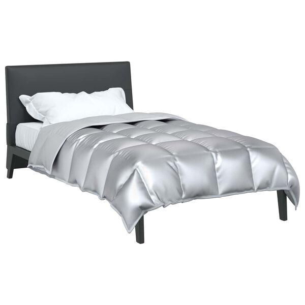 vidaXL Winterbettdecke Silber 220 x 155 cm Satin und Mikrofaser
