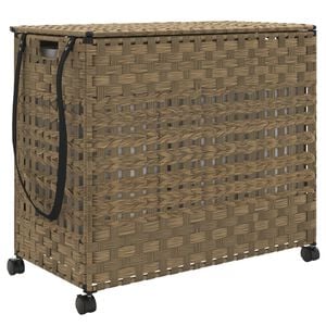 vidaXL W&auml;schekorb mit Rollen 66x35x60 cm Rattan
