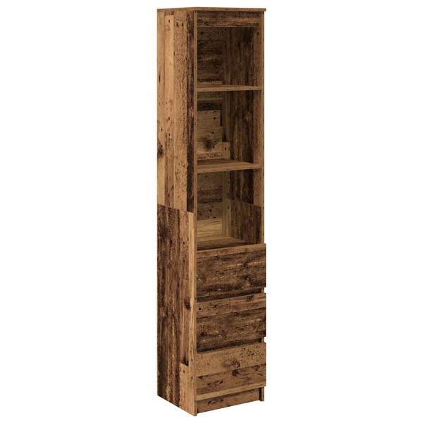 vidaXL Highboard Altholz-Optik 37,5x35x180 cm Holzwerkstoff