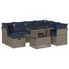 vidaXL 8-teiliges Gartensofa-Set mit Kissen, grau, Polyrattan