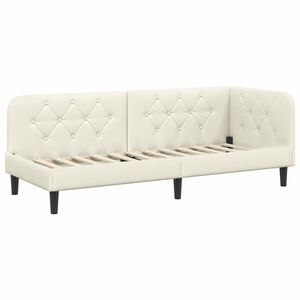 vidaXL Eckbettgestell mit Kopfteil Creme 80 x 200 cm Samt