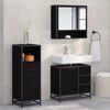 vidaXL Badezimmerm&ouml;bel-Set 3 pcs Schwarz Eichen-Optik Holzwerkstoff