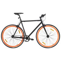 vidaXL Fahrrad mit Festem Gang Schwarz und Orange 700c 59 cm