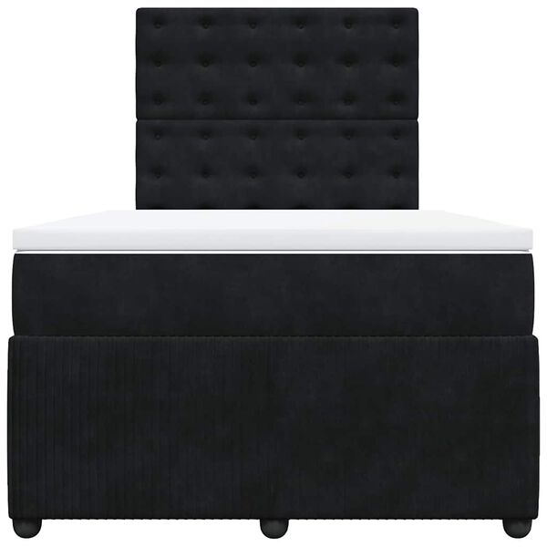 vidaXL Boxspringbett mit Matratze Schwarz 120x190 cm Samt