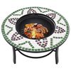 vidaXL Feuerstelle Mosaik Keramik Gr&uuml;n 68 cm