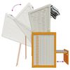 vidaXL Strandkorb mit Kissen Poly Rattan & Massivholz Wei&szlig; & Grau