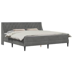 vidaXL Bettgestell mit Matratze Dunkelgrau 200 x 200 cm Samt
