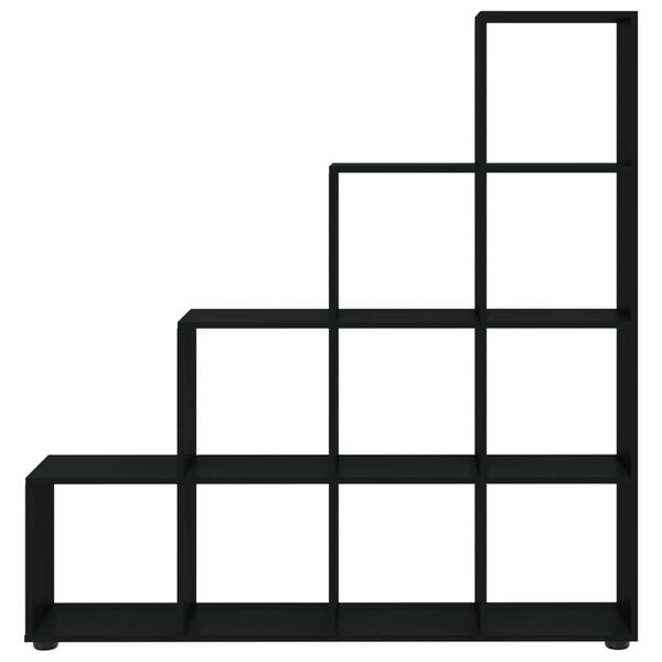 vidaXL Treppenregal Schwarz 142 cm Holzwerkstoff