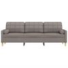 vidaXL Sofa 3-Sitzer mit Zierkissen Taupe 210 cm Stoff